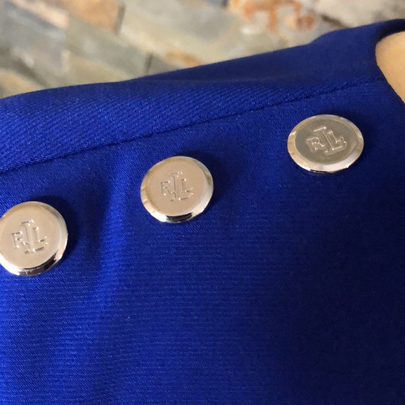 Lauren by Ralph Lauren beautiful blue dress with silver/black buttons size 6 - Picture 2 of 5